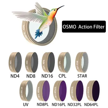 Osmo Action Filter ND 4 8 16 32/ Набор фильтров для линз из оптического стекла CPL/UV/Star Для аксессуаров для спортивных экшн-камер DJI Osmo
