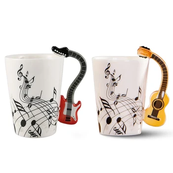 Ручка для гитары, Керамическая чашка, Чашка для чая с молоком, бесплатный Спектр, Музыкальный инструмент и музыкальный стиль, Гитара, Керамическая Кружка, Кофе, Чай с молоком