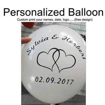 Изготовьте на заказ воздушные шары для вечеринки, персонализированный воздушный шар, нанесите логотип с вашим именем для свадьбы, дня рождения, душа ребенка, рекламные шары