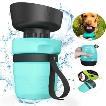 Уличная бутылка для воды для собак 500 МЛ Портативная миска для воды и корма Складная герметичная миска для кормления домашних животных Поилка для домашних животных большой емкости
