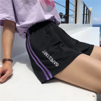 Летние винтажные спортивные шорты женские vetement femme свободные панталоны с высокой талией cortos mujer wild Harajuku biker spodenki damskie