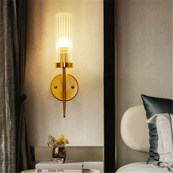 Постмодернистское скандинавское настенное бра в гостиной, столовой, прикроватной тумбочке, фоне лестницы, освещении прохода, коридора, освещении холла, гостиничных светильников, стеклянных ламп