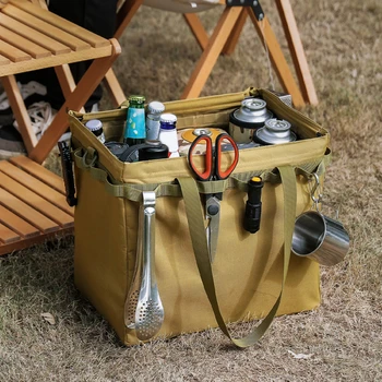 Сумка для хранения кемпинга, коробка для снаряжения для путешествий на открытом воздухе, сумка для пикника, портативные аксессуары для палатки, инструмент, складной пакет для дров.