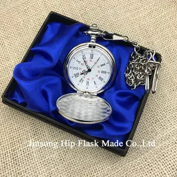 Диаметр 4,5 см, простые хромированные карманные часы с подарочной упаковкой, черный/серебристый/золотой/БРОНЗОВЫЙ
