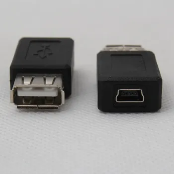 500 шт./лот USB 2.0 A Женский к USB B Mini 5-контактный женский адаптер Конвертер Оптом