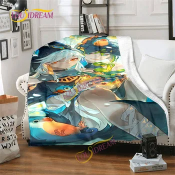 Genshin Impact blanket диван-кровать, плед, кондиционер, теплое одеяло, одеяло с элементами игрового персонажа, детское одеяло для сна