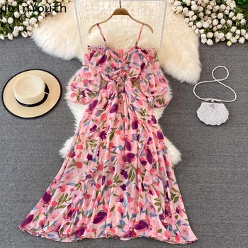 Женское шифоновое платье с цветочным рисунком