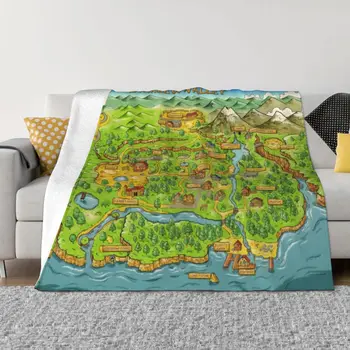 Одеяла с картой долины Звездной Росы, Фланелевое Летнее Многофункциональное легкое тонкое одеяло для домашнего дивана, Плюшевое тонкое одеяло