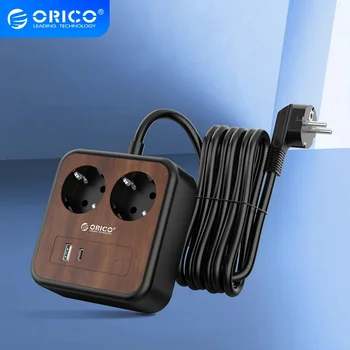 Блок питания ORICO с удлинителем, Электрические розетки с USB-портами, сетевой фильтр с 3 USB C PD, быстрая интеллектуальная зарядка.