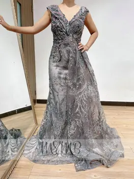 Стильное вечернее платье Dubai Длинное 2022 С вышивкой и аппликациями Потрясающее платье для выпускного вечера со шлейфом Robe De Soiree vestido de festa