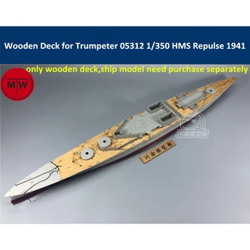 Деревянная дека для комплекта моделей линкоров Trumpeter 05312 HMS Repulse 1941 в масштабе 1/350
