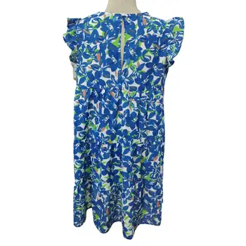 Популярное женское платье трапециевидной формы, трогательное мини-платье для девочек с цветочным принтом, праздничное платье свободного кроя