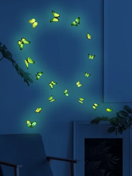 Красочные наклейки с ночным светом в виде бабочек Наклейки с ночным светом Наклейки для украшения спальни Наклейки на стены самоклеящиеся