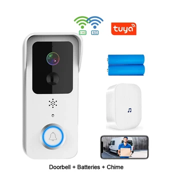 Видеодомофон 5G 2.4 G WiFi 1080P Tuya Smart Outdoor Wireless Intercom Водонепроницаемая беспроводная камера с батареей Есть в ЕС, США и Великобритании