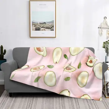 Забавное одеяло с авокадо, Фланелевый фруктовый принт, Переносное Супер Теплое одеяло для домашнего дивана, одеяло