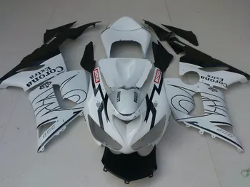 Комплект мотоциклетных обтекателей для KAWASAKI Ninja ZX6R 636 05 06 ZX 6R 2005 2006 ABS Пластик Белый черный Набор обтекателей + подарки KC70