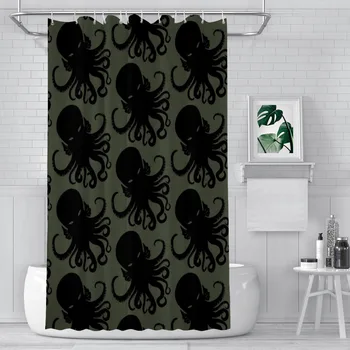 Темно-зеленые Занавески для душа в ванной комнате Cthulhu Mythos Водонепроницаемая Перегородка Креативный Домашний Декор Аксессуары Для ванной Комнаты