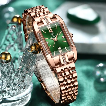 Ультратонкие женские наручные часы Poedagar Diamond, Роскошные Водонепроницаемые Квадратные женские наручные часы из нержавеющей стали Montre Femme 2023