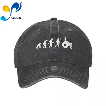 Эволюция трактора, женская мужская хлопковая бейсболка, повседневные кепки Унисекс, уличные шляпы-снэпбеки для дальнобойщиков.