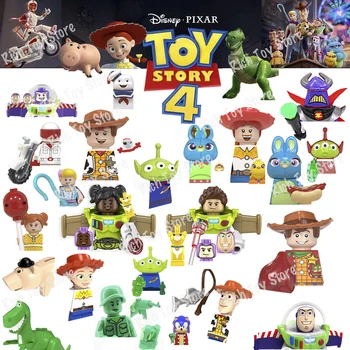 Фигурки героев Disney Toy Story, Милые Кукольные Строительные блоки, Игрушки для сборки Woody Buzz Lightyear, Подарки для детей