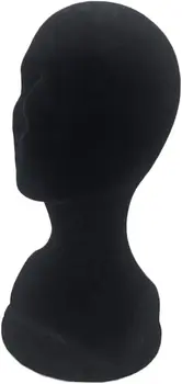 Голова манекена из черного пенополистирола, головка для укладки манекена для изготовления парика, Демонстрационная Шляпа, Очки - 48.5 * 32 * 16.5 см