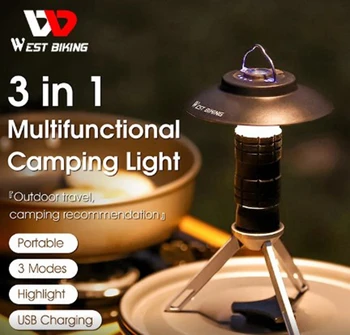 Портативный походный фонарь с магнитной USB-батареей, 3 режима освещения, Походный фонарь, Наружный светодиодный фонарик, принадлежности для палаточного лагеря