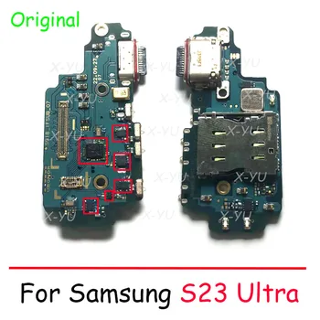Оригинальный 5 шт. Для Samsung Galaxy S23 Plus Ultra S911 S916 G918B USB Плата Для Зарядки Док-Порт Гибкий Кабель Замена Аксессуаров