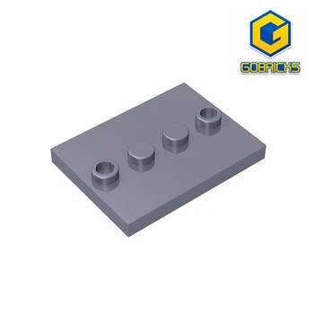 Модифицированная плитка Gobricks GDS-980 размером 3 x 4 с 4 шипами в центре совместима с игрушками lego 88646 17836 для сборки строительных блоков