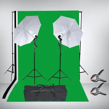 Зонтики для фотосъемки Комплект непрерывного освещения Штекерный адаптер США для студии Легко Устанавливаемая Система поддержки фона Аксессуары