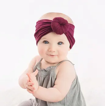 Мультитрестовский бренд Solid для малышей, девочек, детей, повязка на голову с большим бантом, эластичный тюрбан, повязка на голову, от 0 до 6 лет, прямая поставка