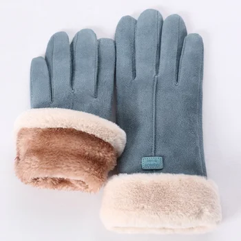 2022 Новые Модные Женские перчатки Осень-зима, Милые Пушистые Теплые рукавицы, Рукавицы для полных пальцев, женские перчатки для спорта на открытом воздухе, Экран