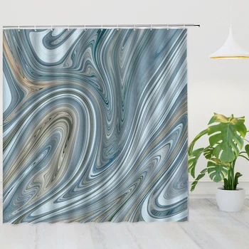 Роскошные занавески для душа с мраморным принтом, абстрактная Акварель, Геометрия Бохо, водонепроницаемый декор для ванной комнаты с крючками, тканевая ширма для ванны