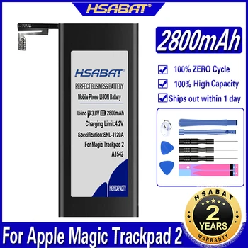 Беспроводная батарея трекпада HSABAT A1542 2800 мАч для Magic Trackpad 2 батарейки MJ2R2LL / A