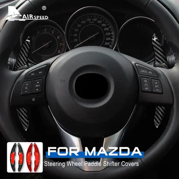 Карбоновое Волокно AIRSPEED для Mazda 3 Axela CX-5 MX-5 IV Mazda 6 Аксессуары Внутренняя Отделка Автомобиля Удлинитель Рулевого Колеса Крышка Лопасти
