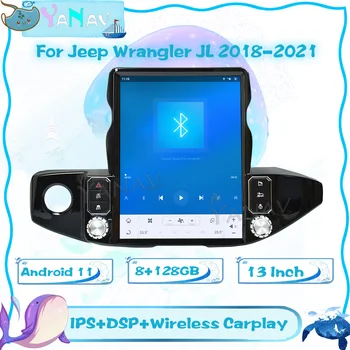 Автомобильное Радио Для Jeep Wrangler JL 2018-2021 13 Дюймов Android 11 Авто Стерео GPS Навигация Мультимедийный Плеер Беспроводной Блок Carplay