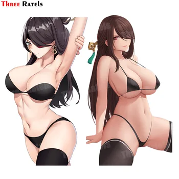 Three Ratels A145 Sexy Anime Game Girl Наклейка На Автомобиль Из Винилового Материала Модная Креативная Наклейка Для Beidou Genshin Impact Decals