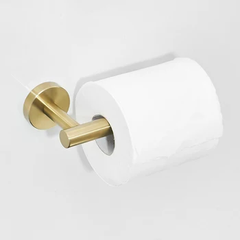 Держатель для туалетной бумаги из нержавеющей стали 304, держатель для туалетной бумаги из матового золота, настенный держатель для бумаги в ванной