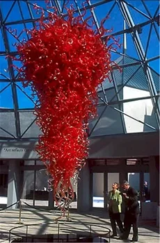 Роскошная красная люстра для гостиной Свадебный декор отель подвесные светильники из муранского стекла