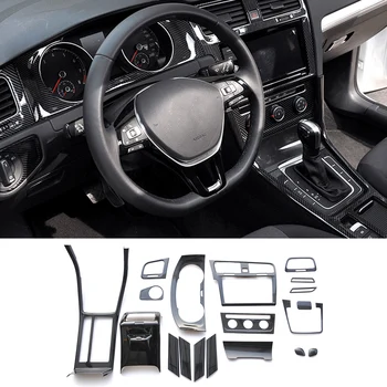 Наклейка из углеродного волокна в салоне автомобиля для VW Golf 7 7.5 MK7 GTI Аксессуары Наклейка Крышка панели переключения передач Внутренняя отделка