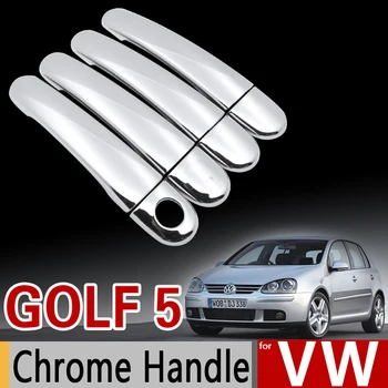 для VW Golf 5 MK5 Хромированная Ручка, Накладка, Комплект для Volkswagen Golf V Rabbit 1K 2004-2009 GTI, Автомобильные Аксессуары, Наклейка Для Укладки автомобилей