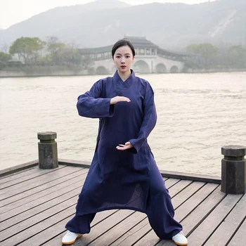 2023 Новый мужской халат с диагональным воротником Wudang Robe Taiji, одежда для тренировок, одежда для выступлений в боевых искусствах, Женское белье