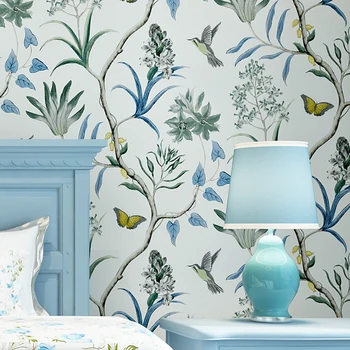Декоративная многофункциональная практичная удобная Стильная Съемная наклейка на стену для спальни с рисунком цветка Птицы Бабочки
