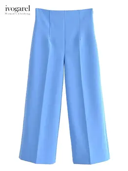 Женские элегантные брюки-кюлоты Ivogarel с высокой талией, классические широкие мешковатые брюки для стильной и удобной домашней одежды