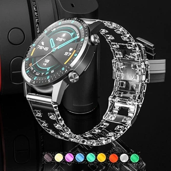 20 мм 22 мм Прозрачный ремешок для Samsung Galaxy Watch 46 мм для Amazfit силиконовый браслет для Huawei Watch 2 сменных ремешка