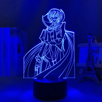 Светодиодная лампа аниме Code Geass Lelouch Lamperouge для декора спальни Light Детский подарок на День Рождения Настольная 3D лампа для манги Code Geass