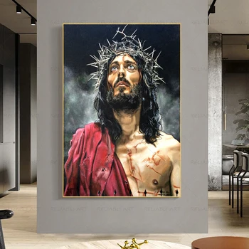 Плакаты и принты с Иисусом, картины на холсте, настенное искусство, абстрактный портрет, картины на холсте для гостиной Cuadros