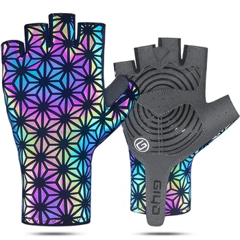 Велосипедные перчатки Giyo Road MTB Перчатки для горных велосипедов с сенсорным экраном EVA-накладки на ладони и пальцы, Светоотражающие велосипедные рукавицы для мужчин и женщин
