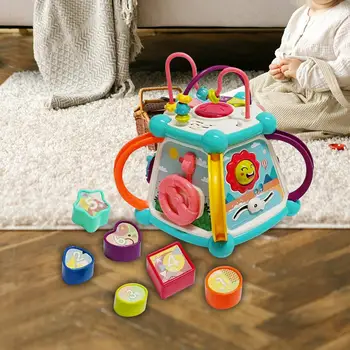 Игрушка-кубик для раннего развития, Музыкальный игровой центр для мальчиков и девочек, дети от 1 года, Малыши, подарок на День рождения