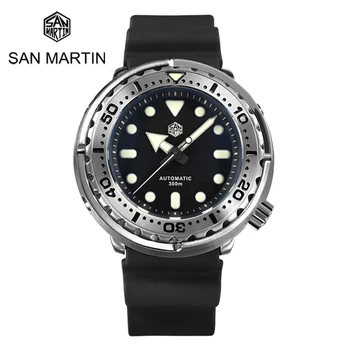 San Martin Новые 47-миллиметровые Часы Tuna Diver Watch Мужские Часы Автоматические NH35 Механические Наручные Часы Из Нержавеющей Стали Сапфировое Зеркало Водонепроницаемый