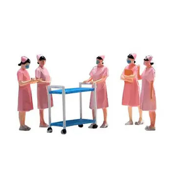 Раскрашенная фигурка человека в масштабе 1: 64, Крошечная Статуэтка медсестры, микро Пейзаж, Скульптура маленького человека, Украшения для стола из песка, Розовый